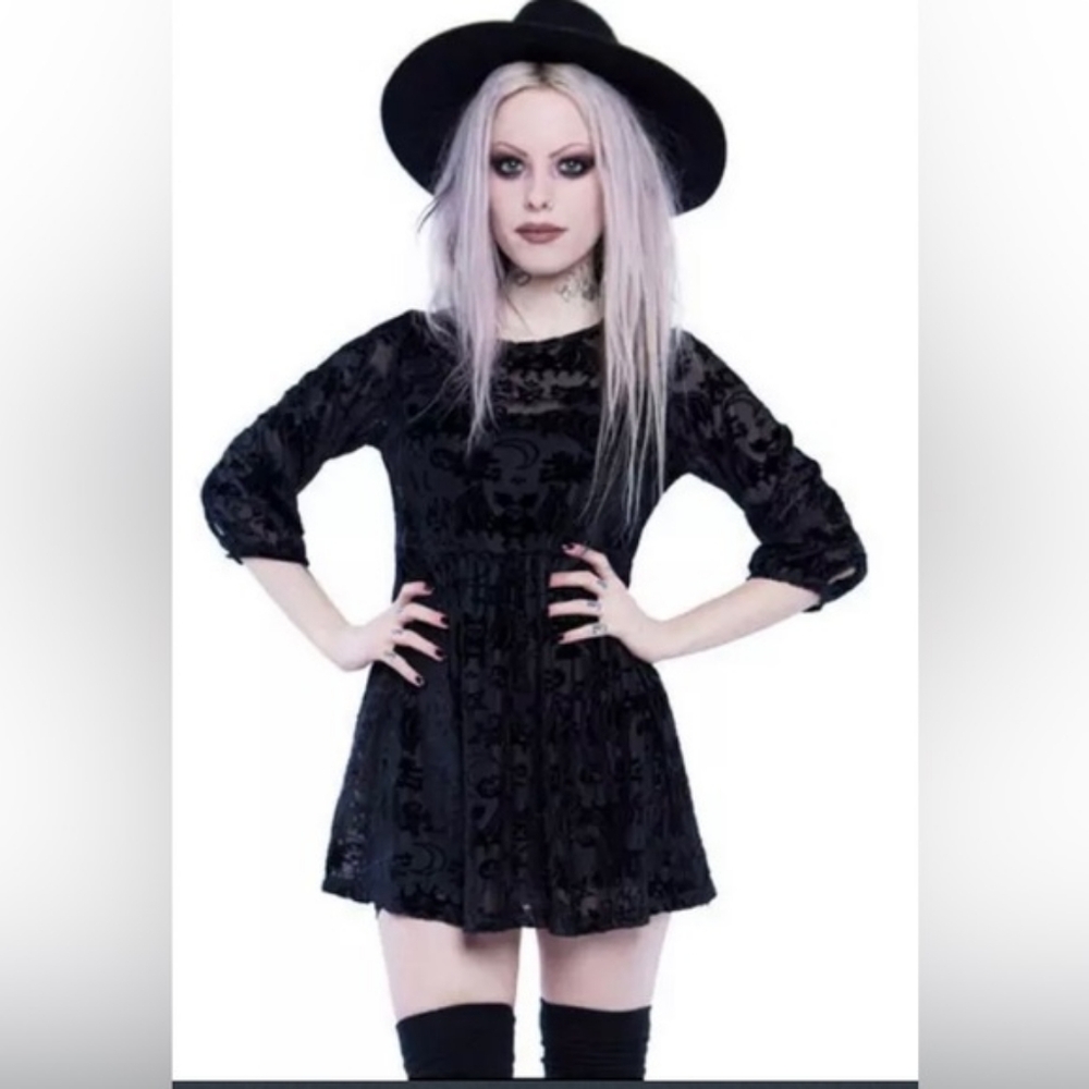 Iron Fist Bat Royalty Velvet Mini Dress